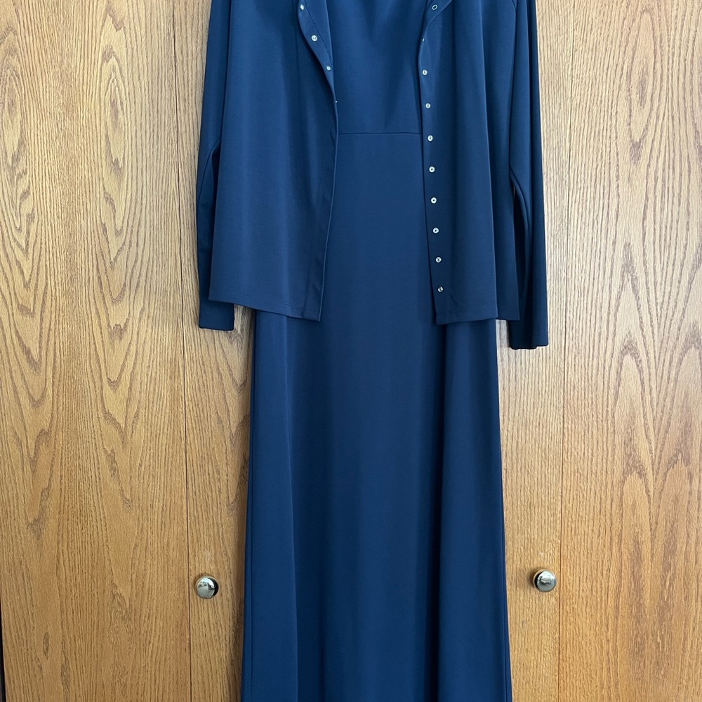 Liz Claiborne Navy Tank Dress with Long Sleeve Jacket